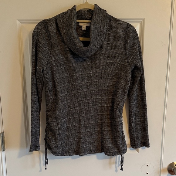J. Jill Sweaters - J.Jill Gray Cowl Neck Sweater Knit Pullover with Side Ties Side Small Petite